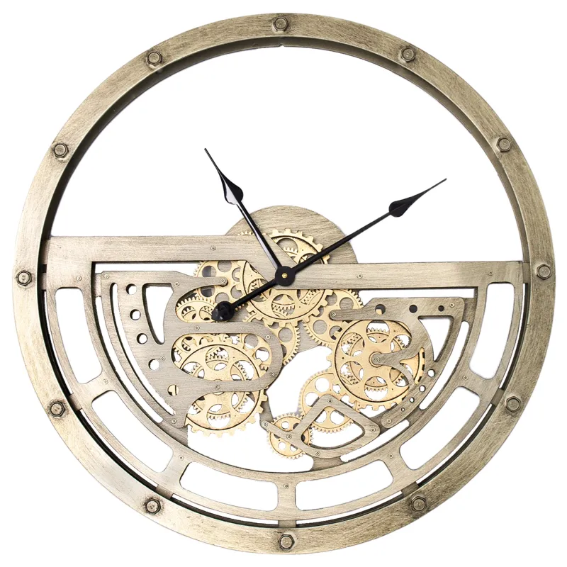 Wall-Clock-With-Moving-Gears